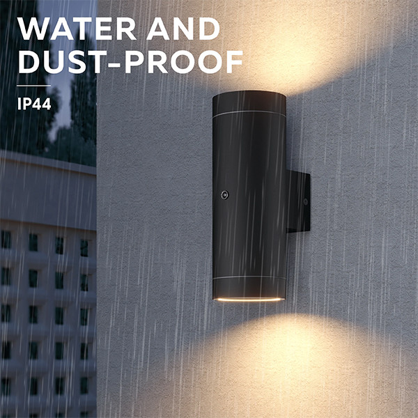 Calex Wandlamp buiten met schemersensor GU10 | Alba | Up & Down | Rond | IP44 | Zwart LCA01165 - 3