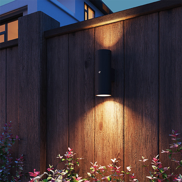 Calex Wandlamp buiten met schemersensor GU10 | Alba | Up & Down | Rond | IP44 | Zwart LCA01165 - 4