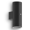 Calex Wandlamp buiten met sensor GU10 | Alba | Up & Down | Rond | IP44 | Zwart
