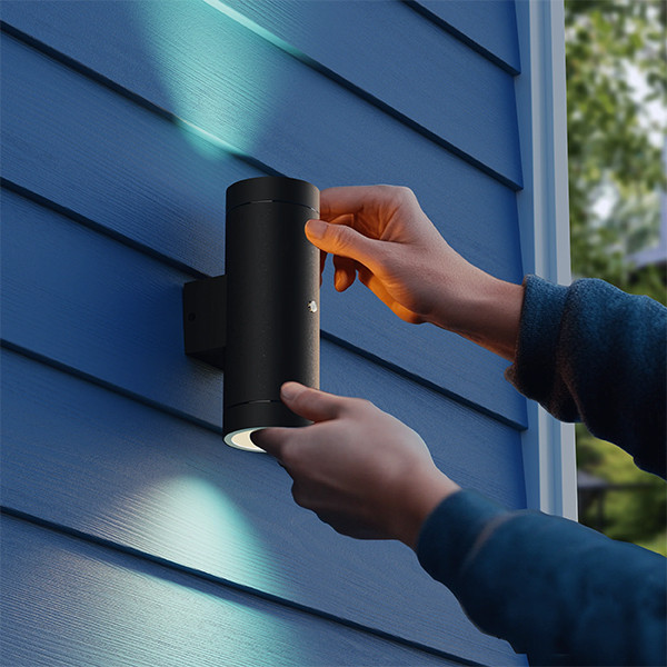 Calex Wandlamp buiten met sensor GU10 | Alba | Up & Down | Rond | IP44 | Zwart  LCA01165 - 5