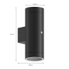Calex Wandlamp buiten met sensor GU10 | Alba | Up & Down | Rond | IP44 | Zwart  LCA01165 - 6