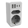 Calex adapterstekker | Type F, Type C, USB-A, USB-C | Geschikt voor Nederland | Wit