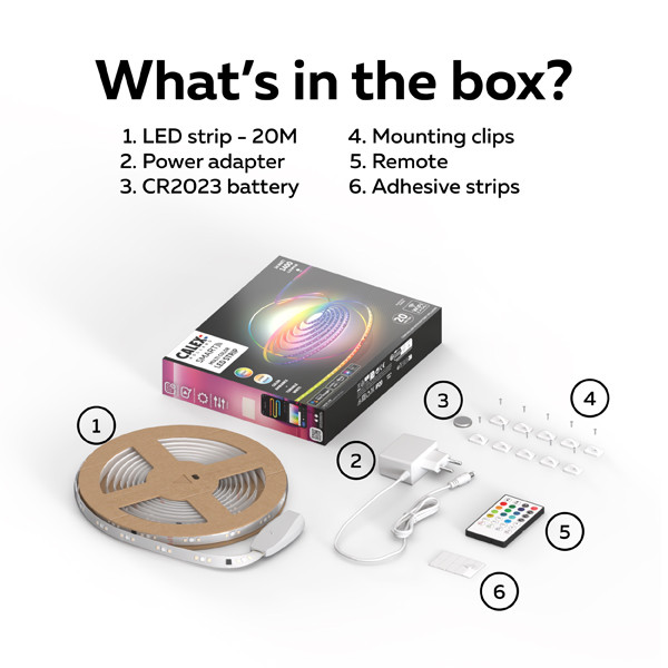 Calex ledstrip 20 meter set | RGB + 2700-6500K | 1040 lumen | 24W LCA01255 - 7