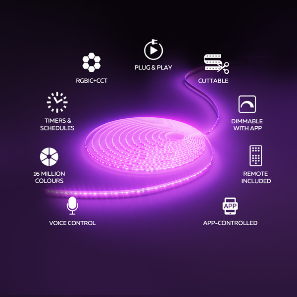 Calex ledstrip 30 meter set | RGB + 2700-6500K | 1040 lumen | 24W LCA01256 - 2