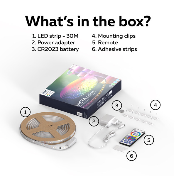 Calex ledstrip 30 meter set | Vista | RGB + 2700-6500K | 1400 lumen | 24W LCA01232 - 7
