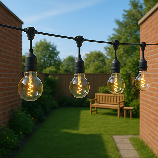 Calex lichtsnoer 10 meter | Vista | 2700K | 8 lampjes | 45 lumen | 12W | Zwart  LCA01179 - 3