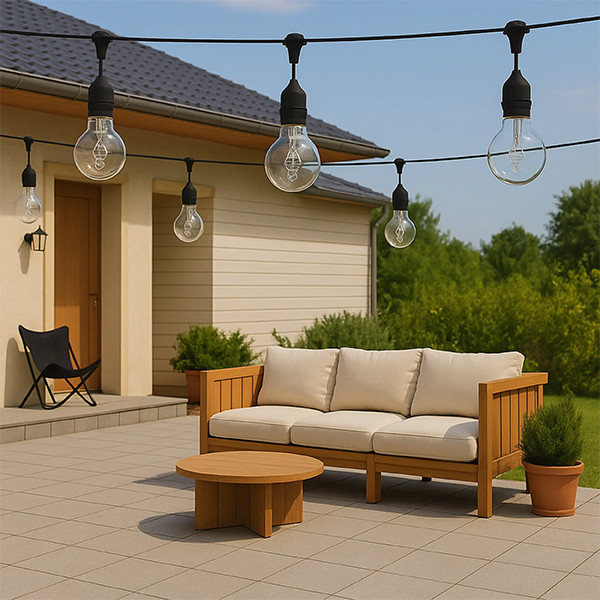 Calex lichtsnoer 10 meter | Vista | 2700K | 8 lampjes | 45 lumen | 12W | Zwart  LCA01179 - 6