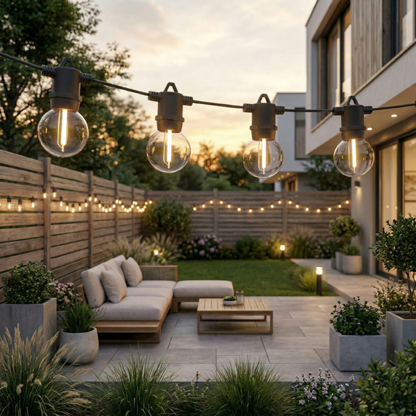 Calex lichtsnoer 30 meter | 2700K | 50 lampjes | IP44 | 12W LCA01207 - 2
