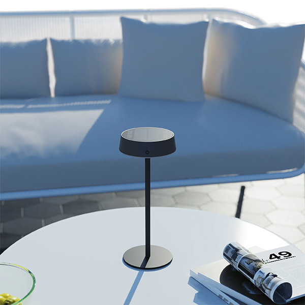 Calex oplaadbare solar tafellamp | Parma | 2700K | Dimbaar | 150 lumen | IP67 | 2.2W | Zwart  LCA01174 - 5