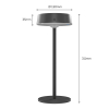 Calex oplaadbare solar tafellamp | Parma | 2700K | Dimbaar | 150 lumen | IP67 | 2.2W | Zwart  LCA01174 - 6