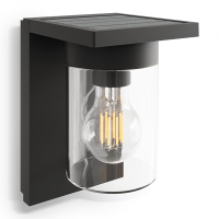 Calex oplaadbare solar wandlamp | Asti | 2700K | 150 lumen | IP44 | 1.6W | Zwart  LCA01173