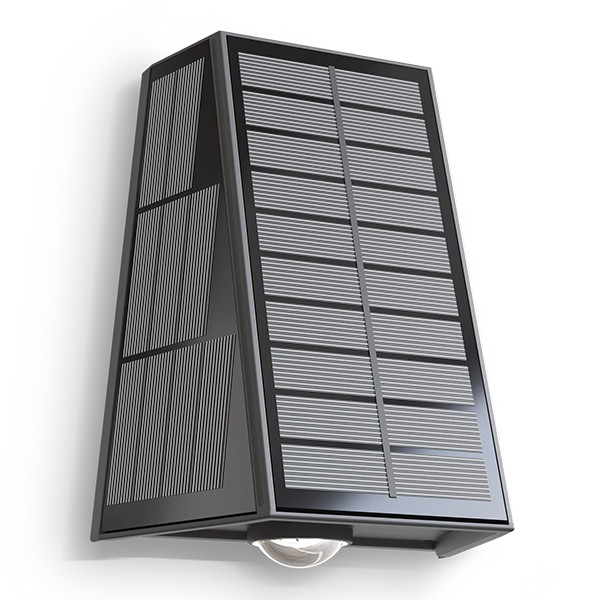 Calex oplaadbare solar wandlamp | Matera | Up & Down | Rechthoek | 2700K | 85 lumen | IP44 | 1.6W | Zwart  LCA01171 - 1
