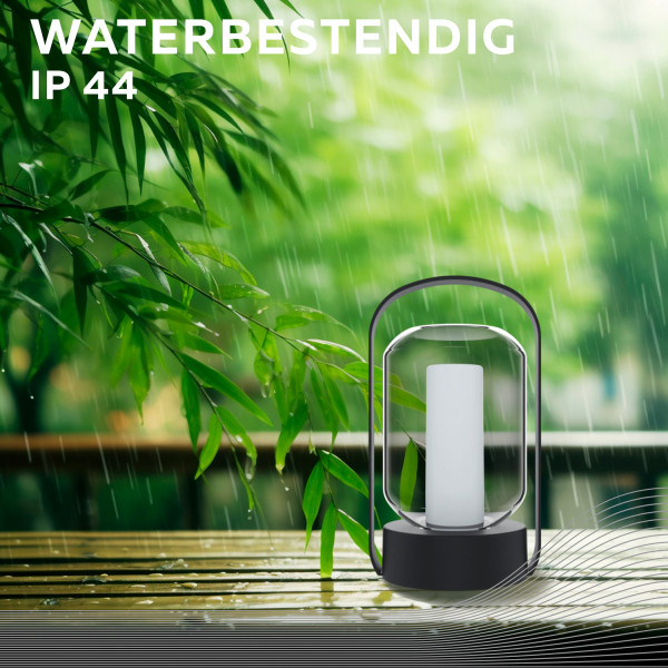 Calex oplaadbare tafellamp | Como | 1700K | Dimbaar | IP44 | Zwart | 1.5W  LCA01037 - 5
