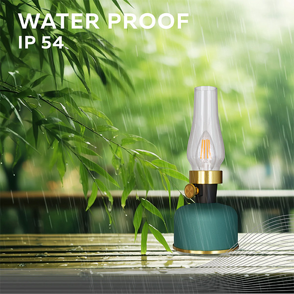 Calex oplaadbare tafellamp | Lavinio | 1800K | Dimbaar | 200 lumen | IP54 | 2.5W | Groen  LCA01162 - 3