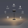 Calex oplaadbare tafellamp | Serino | 2700K | Dimbaar | 90 lumen | IP44 | 2W | Zwart  LCA01158 - 2