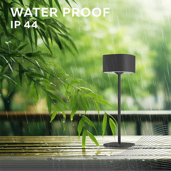 Calex oplaadbare tafellamp | Serino | 2700K | Dimbaar | 90 lumen | IP44 | 2W | Zwart  LCA01158 - 3
