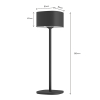 Calex oplaadbare tafellamp | Serino | 2700K | Dimbaar | 90 lumen | IP44 | 2W | Zwart  LCA01158 - 6