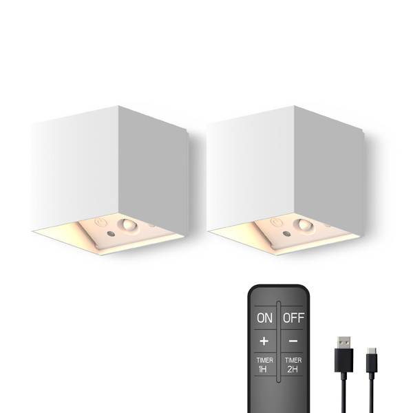 Calex oplaadbare wandlamp buiten | Falerna | 2700K | IP44 | Wit | 2 stuks LCA01229 - 2