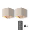 Calex oplaadbare wandlamp buiten | Falerna | 2700K | IP44 | Zand | 2 stuks LCA01228 - 2