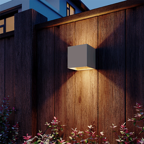 Calex oplaadbare wandlamp buiten | Volterra | Up & Down | Vierkant | 2700K | 170 lumen | IP44 | 1.5W | Zand  LCA01156 - 4