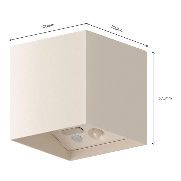 Calex oplaadbare wandlamp buiten | Volterra | Up & Down | Vierkant | 2700K | 170 lumen | IP44 | 1.5W | Zand  LCA01156 - 6