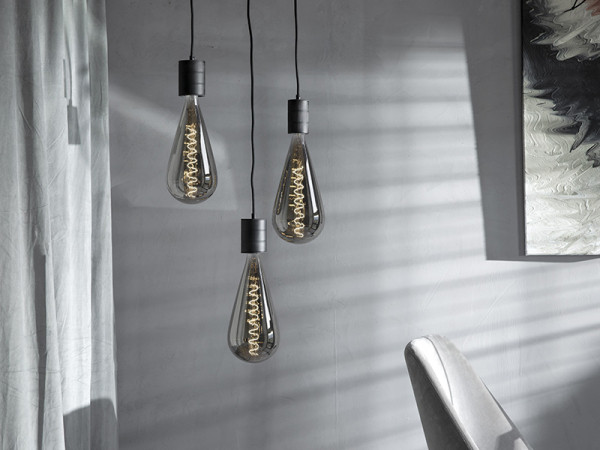 Calex pendels E27 | 3 stuks met ronde plafondplaat | Ø 40 cm | Zwart  LCA00409 - 2