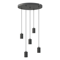 Calex pendels E27 | 5 stuks met ronde plafondplaat | Ø 50 cm | Zwart  LCA00871