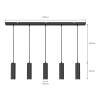 Calex pendels GU10 | 5 stuks met plafondplaat | 1.5 meter | Zwart  LCA01182 - 6