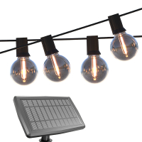 Calex solar lichtsnoer 10 meter | Vista | 2700K | 20 lampjes | 35 lumen | 3W | Zwart  LCA01176