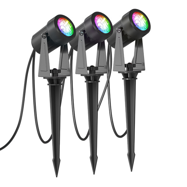 Calex solar prikspots | RGB + 2700K | 20 lumen | 3 stuks | Zwart LCA01277 - 2