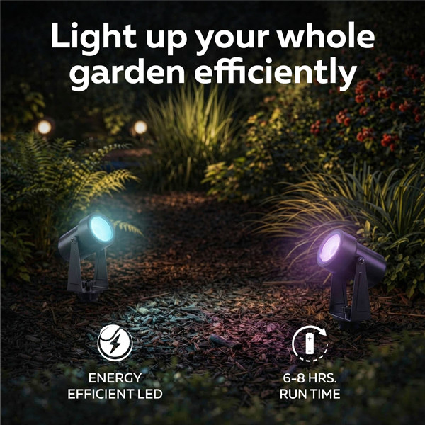 Calex solar prikspots | RGB + 2700K | 20 lumen | 3 stuks | Zwart LCA01277 - 2