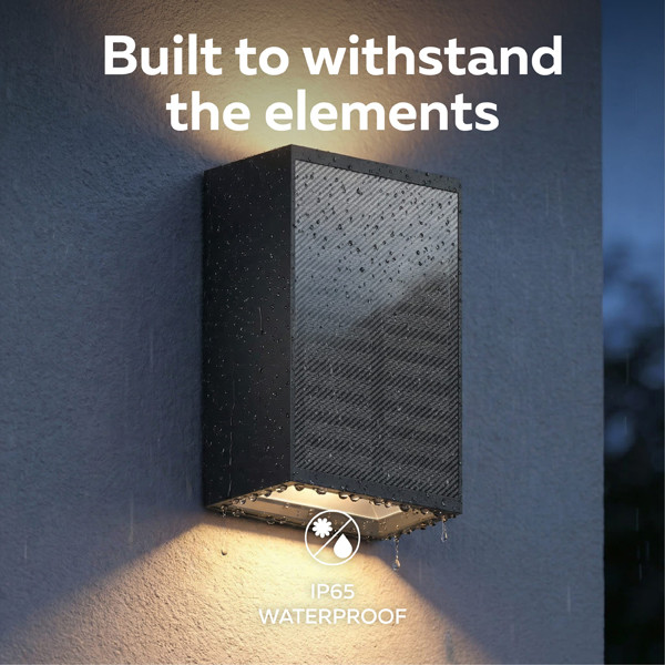 Calex solar wandlamp | Up & Down | Rechthoek | 2700K | 45 lumen | IP65 | 1W | Zwart LCA01275 - 4
