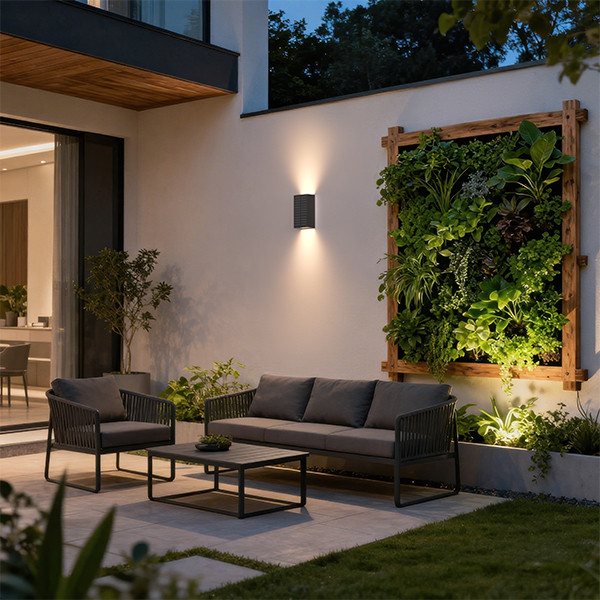 Calex solar wandlamp | Up & Down | Rechthoek | 2700K | 45 lumen | IP65 | 1W | Zwart LCA01275 - 5