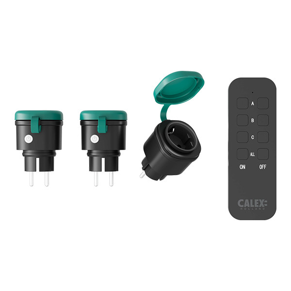 Calex stekker set buiten | IP44 | 3680W | Zwart LCA01205 - 1