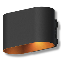 Calex wandlamp buiten | Potenza | 2700K | 540 lumen | 4.5W |  Zwart-Goud  LCA01168