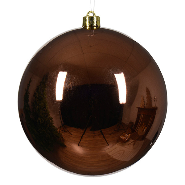 Kerstbal | Ø 14 cm | Glanzend | Espresso | 1 stuk | Decoris LLU00372 - 1