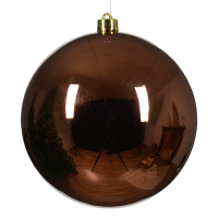 Kerstbal | Ø 14 cm | Glanzend | Espresso | 1 stuk | Decoris LLU00372