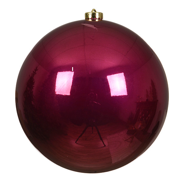 Kerstbal | Ø 20 cm | Glanzend | Ossenbloed | 1 stuk | Decoris LLU00376 - 1