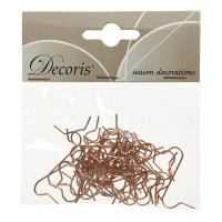 Kerstbalhaakjes | Koperkleurig | 50 stuks | Decoris LLU00400