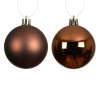 Kerstballen | Ø 10 cm | Glanzend en mat | Espresso | 4 stuks | Decoris LLU00365 - 2