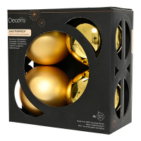 Kerstballen | Ø 10 cm | Glanzend en mat | Goud | 4 stuks | Decoris LLU00362