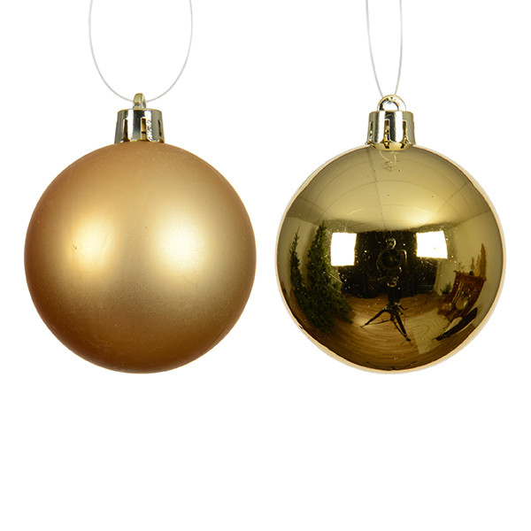 Kerstballen | Ø 10 cm | Glanzend en mat | Goud | 4 stuks | Decoris LLU00362 - 2