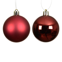 Kerstballen | Ø 10 cm | Glanzend en mat | Ossenbloed | 4 stuks | Decoris LLU00363