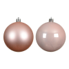Kerstballen | Ø 10 cm | Glanzend en mat | Poederroze | 4 stuks | Decoris LLU00390 - 2