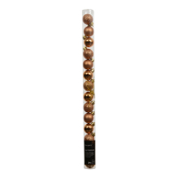 Kerstballen | Ø 3 cm | Glanzend, mat en glitter | Brandy | 14 stuks | Decoris LLU00384