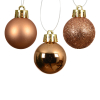 Kerstballen | Ø 3 cm | Glanzend, mat en glitter | Brandy | 14 stuks | Decoris LLU00384 - 2