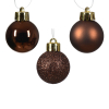 Kerstballen | Ø 3 cm | Glanzend, mat en glitter | Espresso | 14 stuks | Decoris LLU00381 - 2