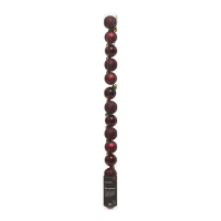 Kerstballen | Ø 3 cm | Glanzend, mat en glitter | Ossenbloed | 14 stuks | Decoris LLU00333