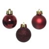 Kerstballen | Ø 3 cm | Glanzend, mat en glitter | Ossenbloed | 14 stuks | Decoris LLU00333 - 2