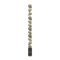Kerstballen | Ø 3 cm | Glanzend, mat en glitter | Parel | 14 stuks | Decoris LLU00334